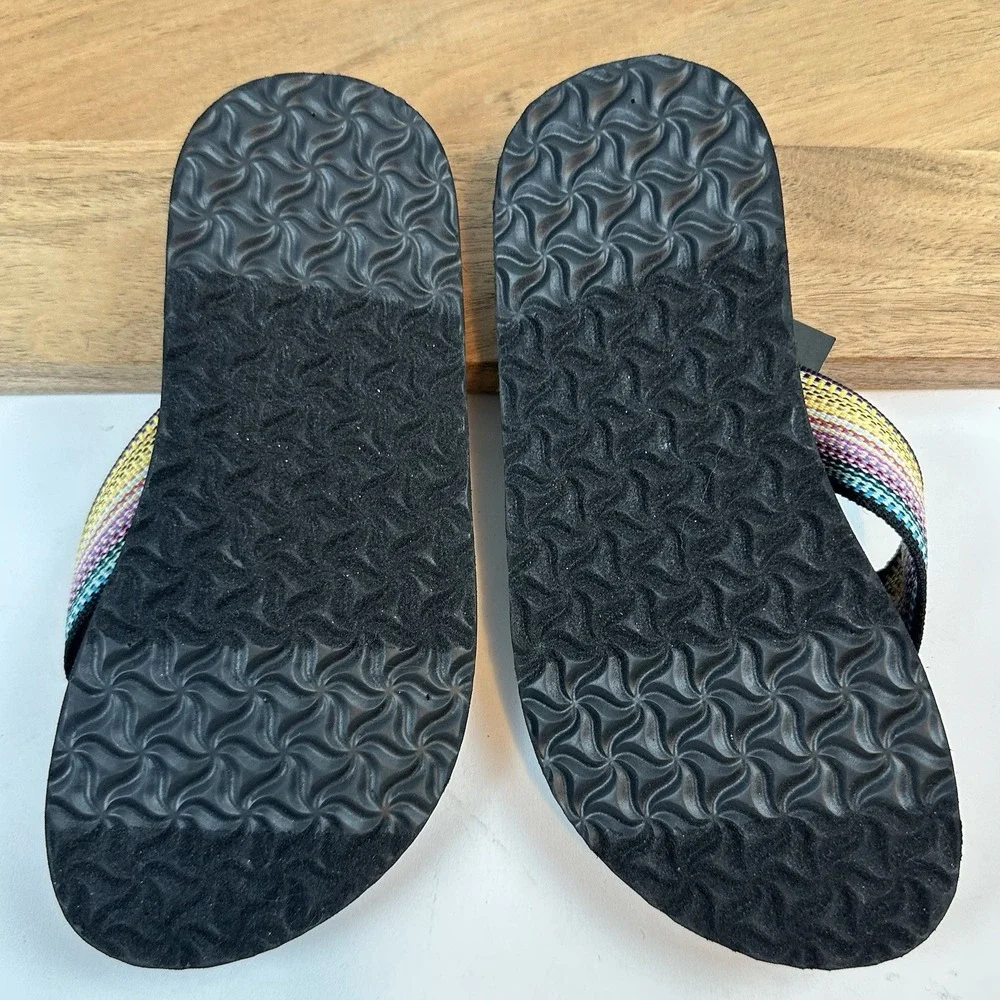 New NWT Little Kids Teva Mush II Multi Color Nylon Thong‎ Flip Flops Sandals 13C